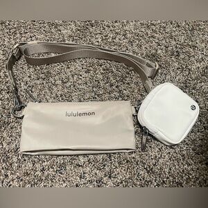 lululemon athletica Beige and White Crossbody Bag